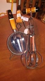 Matching vintage Ecko hand mixer sugar scoop & strainer
