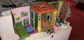 Vintage country barbie doll house & furniture 1970