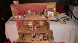 Vintage doll house & furniture