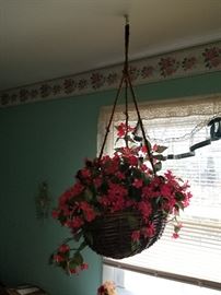 Hanging basket fake flowers