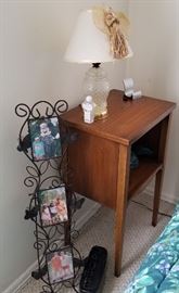Lamp, floor picture holder and night stand