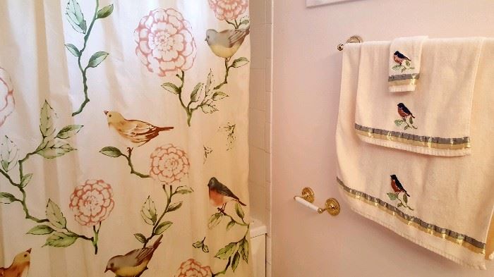 Shower curtain and matiching towels