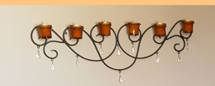 Wall hanging with candle holders