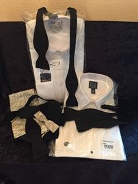 Tuxedo shirts and ties!  Many to choose from.  