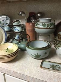 Large selection of El Palomar pottery.