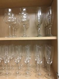 Great selection of champagne flutes and wine glasses