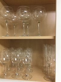 Great selection of champagne flutes and wine glasses