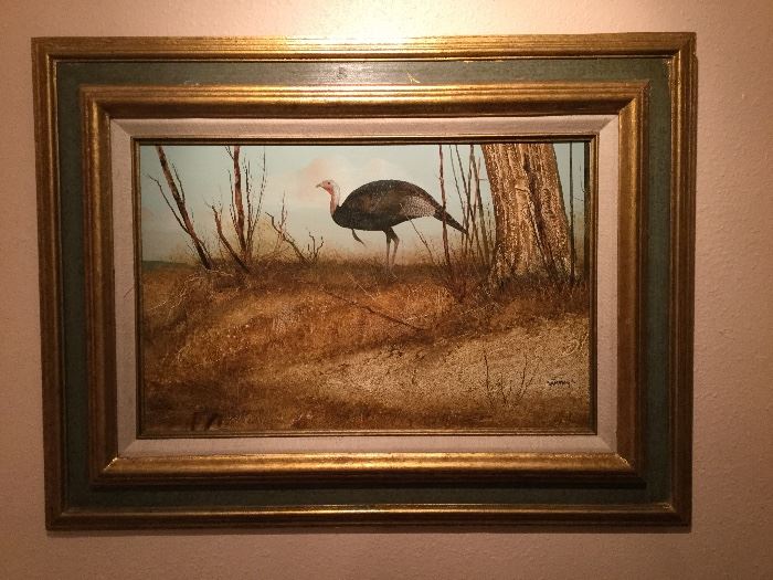 Raul Gutierrez (B. 1935-) Original Turkey Watercolor Collectors of his works include the late Lyndon B. Johnson, former Texas Gov. John Connally, former President of Mexico, Miguel Aleman, and George Strait.