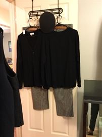 Men’s wool slacks and cashmere sweaters.