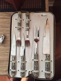 Collectible  Pramar 6pc Carving Set Acero Inox Ind. Argentina. 