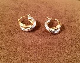 14kt White and yellow gold earrings