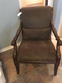 Chocolate ultra suede chair. 