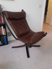 Leather falcon chair
