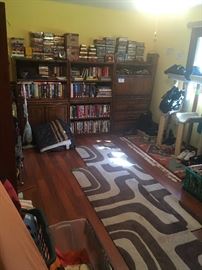 DVD's and Books, Rugs and Shelves