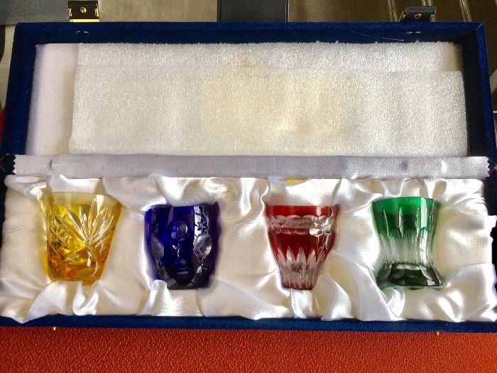Faberge crystal glasses in box