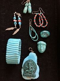 Turquoise and coral