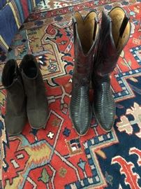 La Canadienne and  Lucchese lizard boots size 8, 8.5 Rug not for sale
