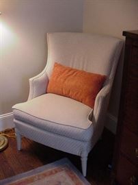 Painted chair,  upholstered