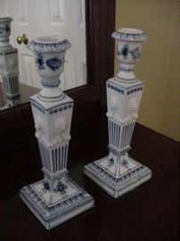 Royal Copenhagen candlesticks, porcelain