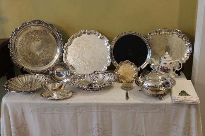 Silverplated serving pieces