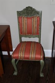 North Wind carved chair, Victorian period, painted and most likely oak