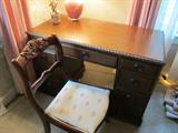 Knee Hole desk and chair.