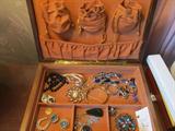 jewelry box with contents.
