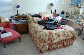 Serta electric mechanical bed, mid century head board with end tables built in, 