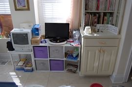 cook books, computer monitor