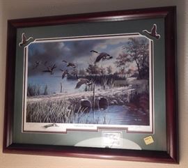 One of several Ken Zylla signed and numbered prints with matching duck stamp. Stamp is not visible due to the glare.