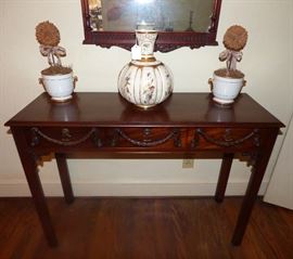 Antique Worcester melon shape vase, handpainted with English Registry Mark