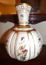 Antique Royal Worcester melon  shaped vase with English Registry Mark (See next picture)
