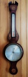 Antique inlaid barometer/thermostat