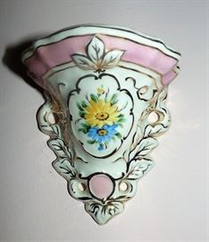 One of a pair of hand painted wall sconces