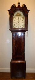 English 1830 Grandfather clock with hand painted face
