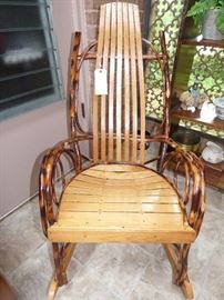 Hickory & twig rocking chair