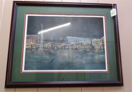Joyce Smith Perdue print of Old Downtown Griffin at Christmas time
