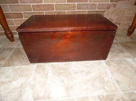 Small trunk/casket with wrought iron handles and dovetailing