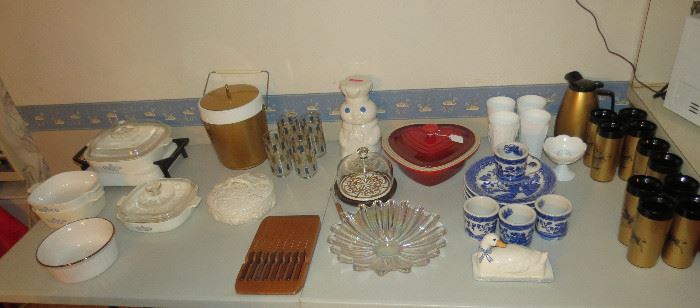 Corning ware, St Louis Grill Blue Willow, Vintage Pillsbury Doughboy, LE CREUSET, and more