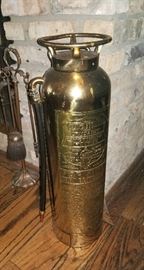 Vinatge Brass Fire Extinguisher