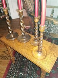 Antique Barley twist candle holders