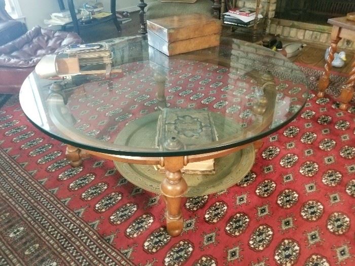 Nice beveled glass round coffee table