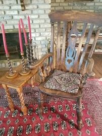 Several mixed wooden arm chairs throughout the house