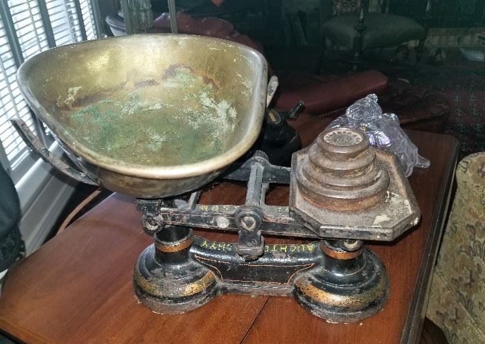 Antique brass scale