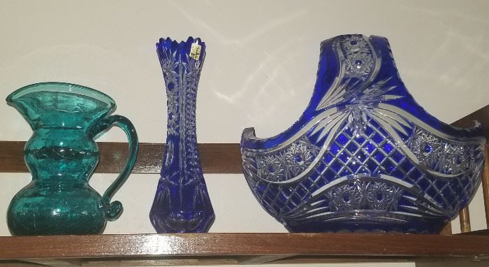 Cobalt Blue Boheian Glass pieces