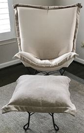 Howard Elliott chair and ottoman