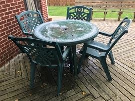 Plastic patio table and chairs......