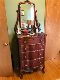 Antique chest with mirror
