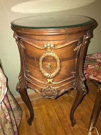 Antique chest with glass top