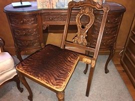 Antique vanity and chair (chair needs some TLC)